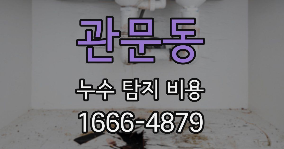 관문동 누수 탐지 비용