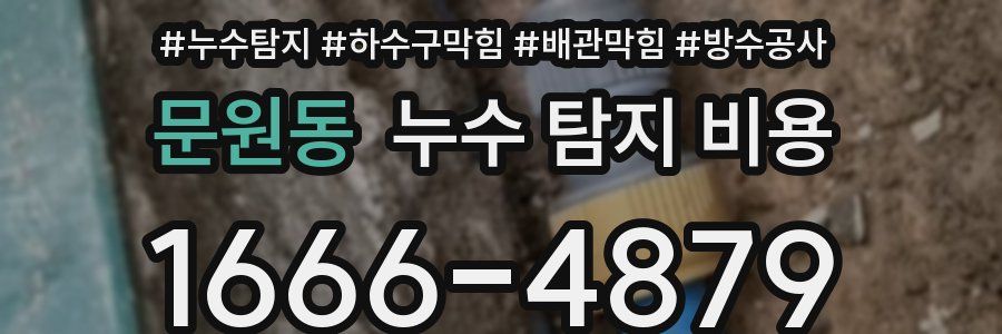 문원동 누수 탐지 비용