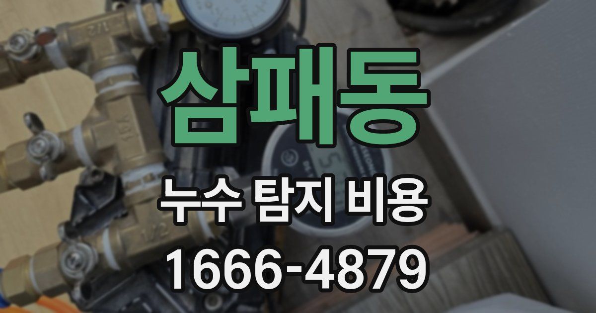 삼패동 누수 탐지 비용