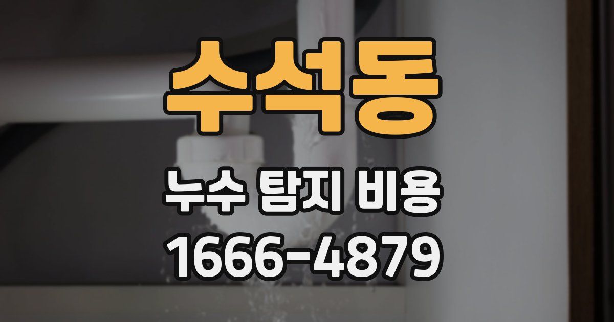수석동 누수 탐지 비용