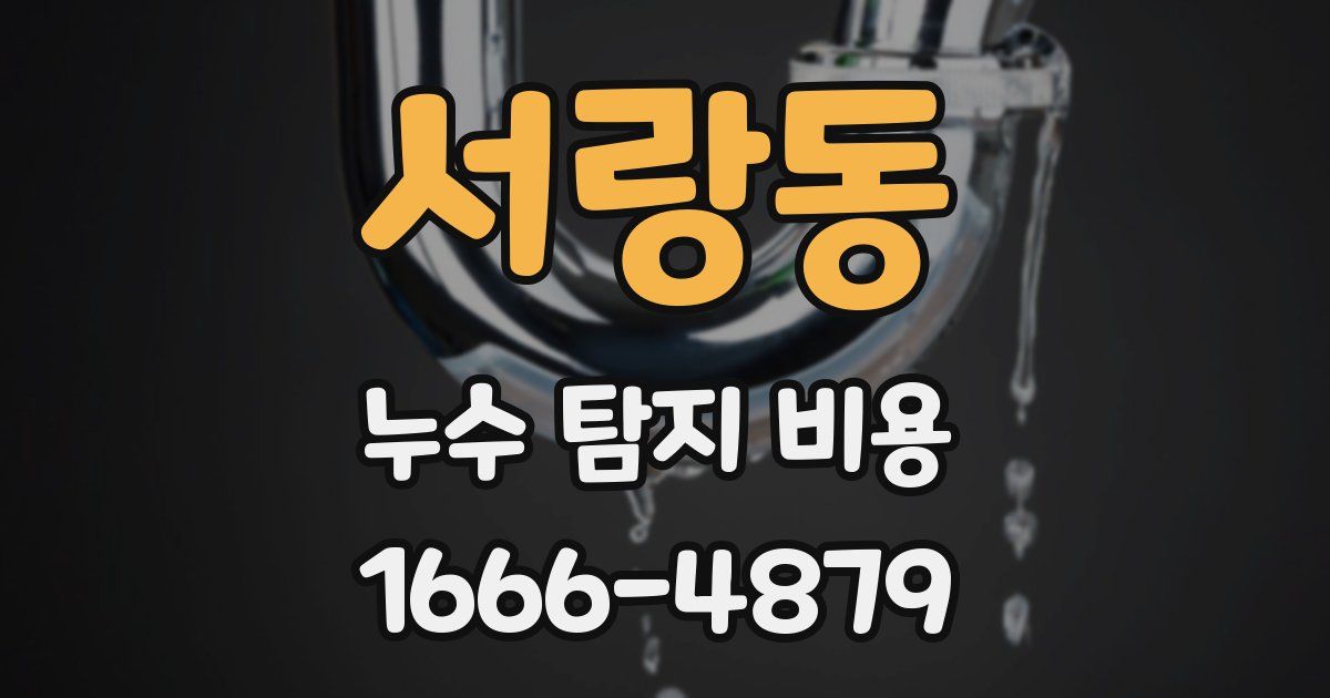 서랑동 누수 탐지 비용