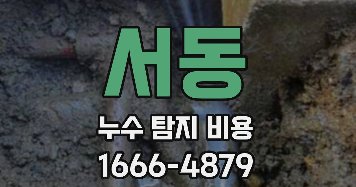 서동 누수 탐지 비용