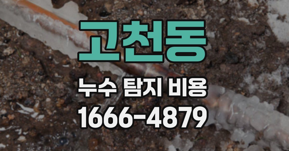 고천동 누수 탐지 비용