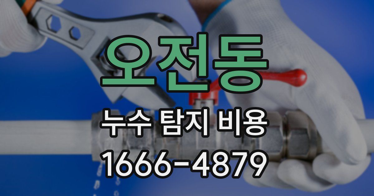 오전동 누수 탐지 비용