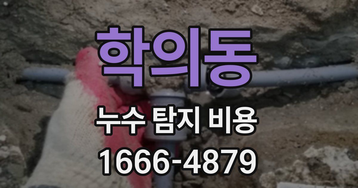 학의동 누수 탐지 비용