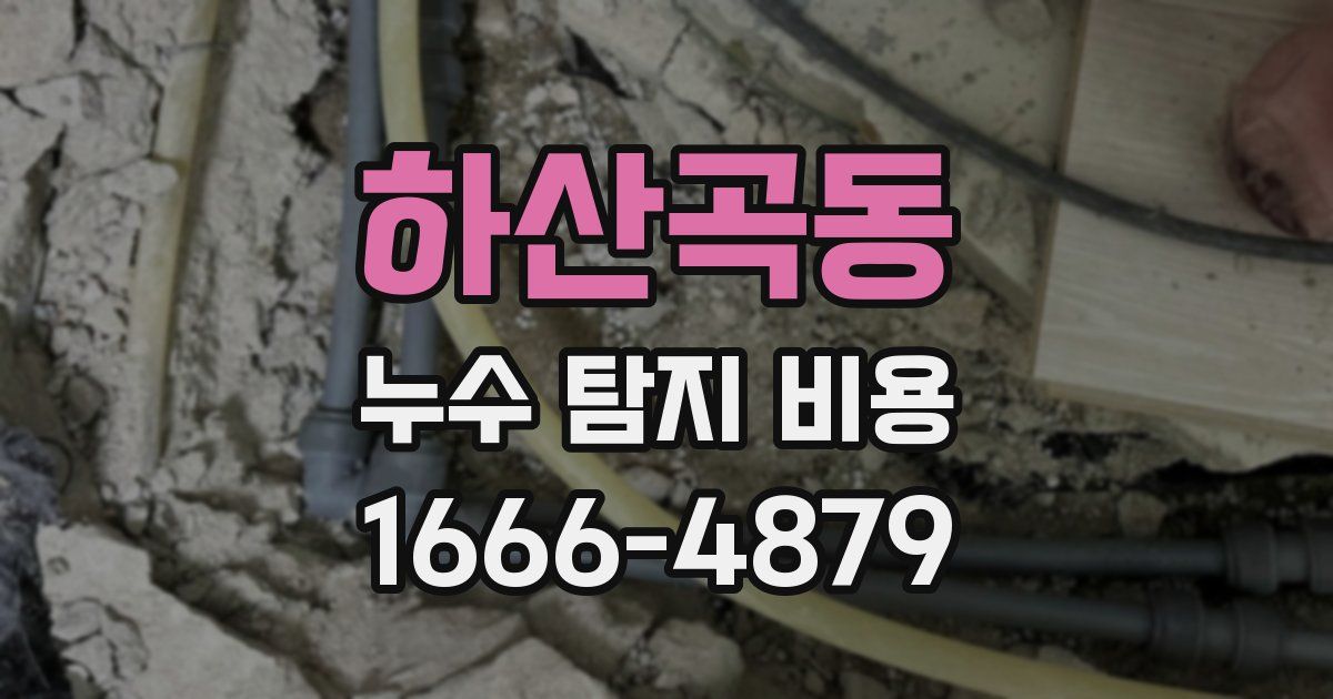 하산곡동 누수 탐지 비용