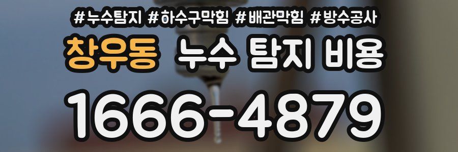 창우동 누수 탐지 비용