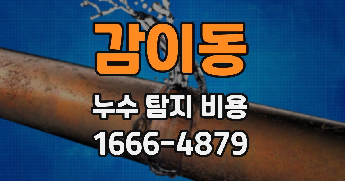 감이동 누수 탐지 비용