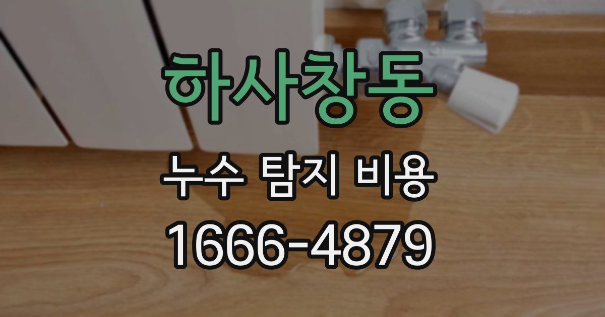 하사창동 누수 탐지 비용