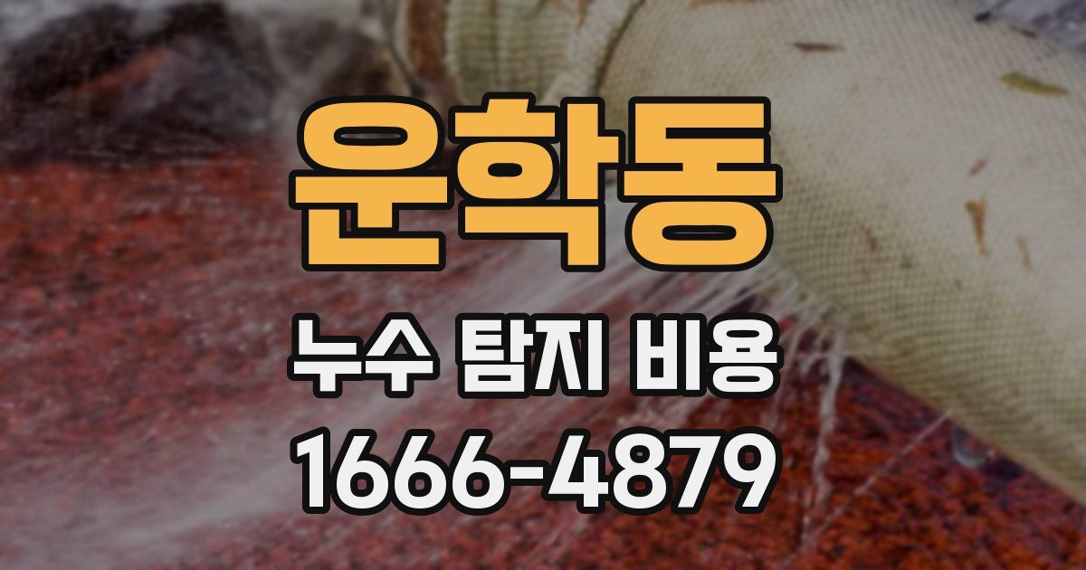 운학동 누수 탐지 비용