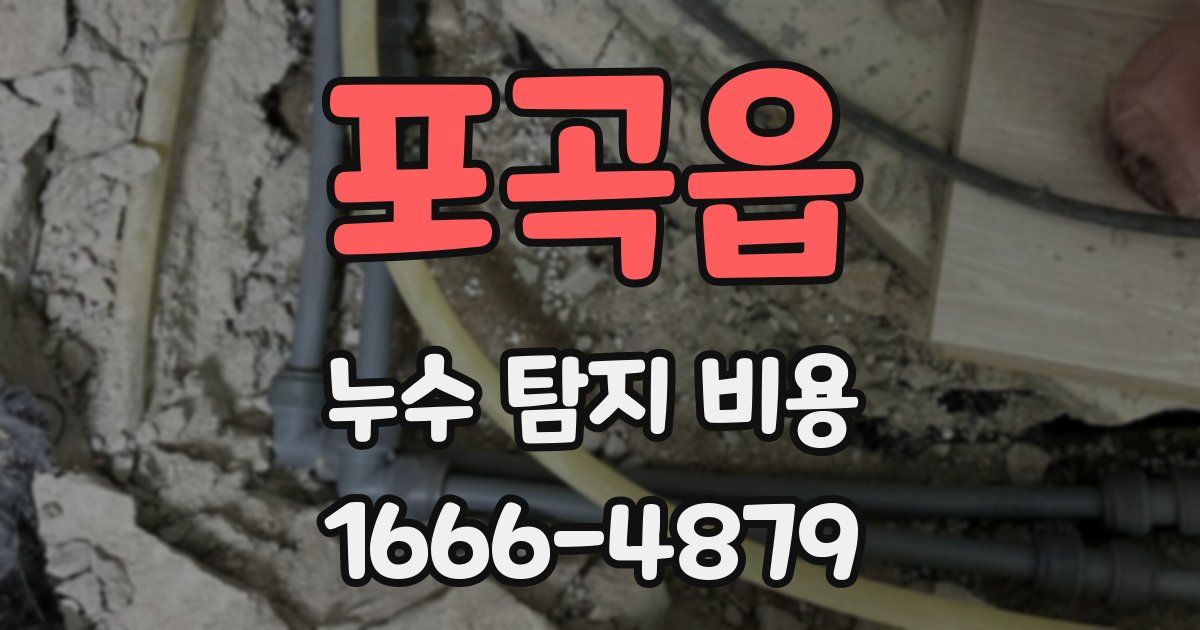 포곡읍 누수 탐지 비용
