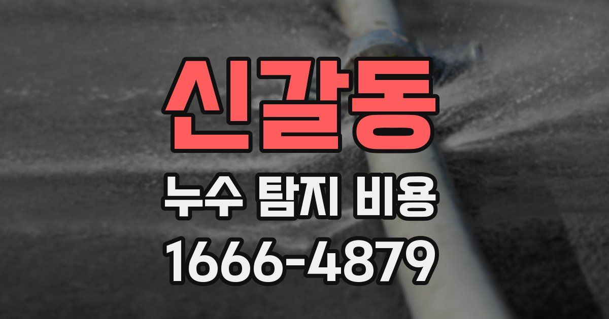 신갈동 누수 탐지 비용