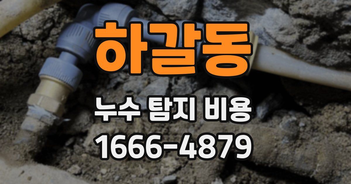 하갈동 누수 탐지 비용