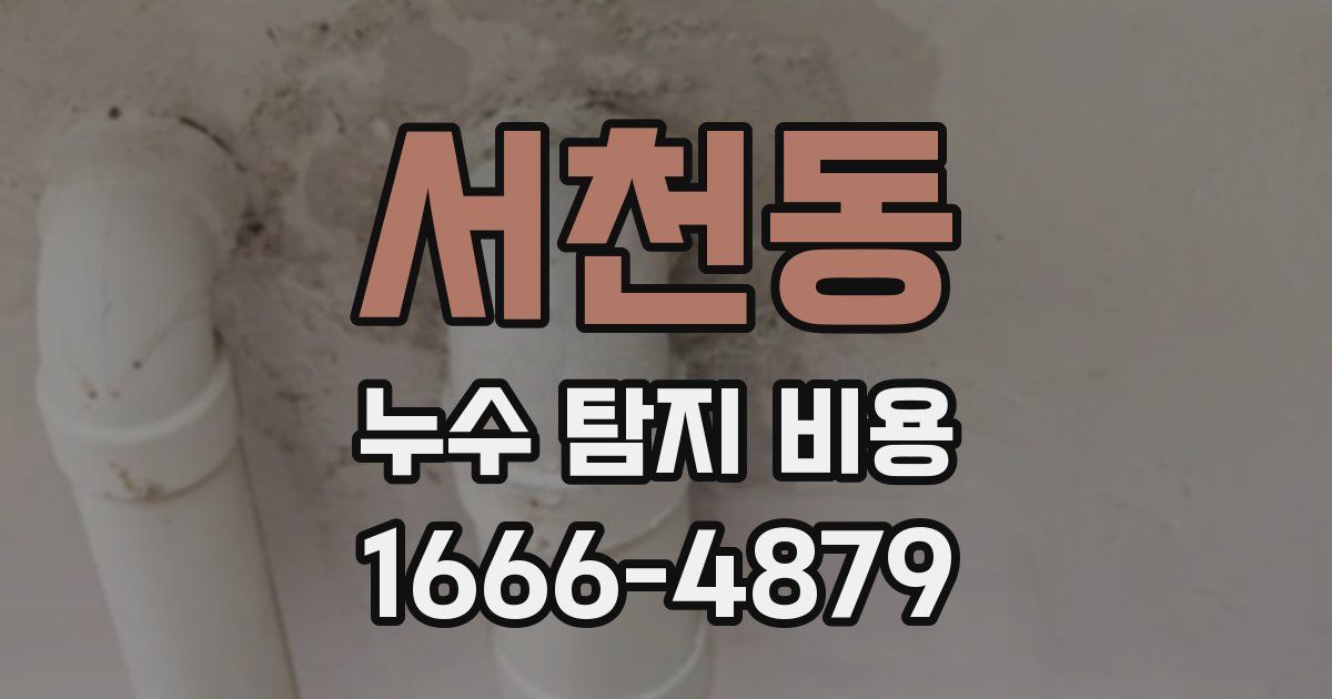 서천동 누수 탐지 비용