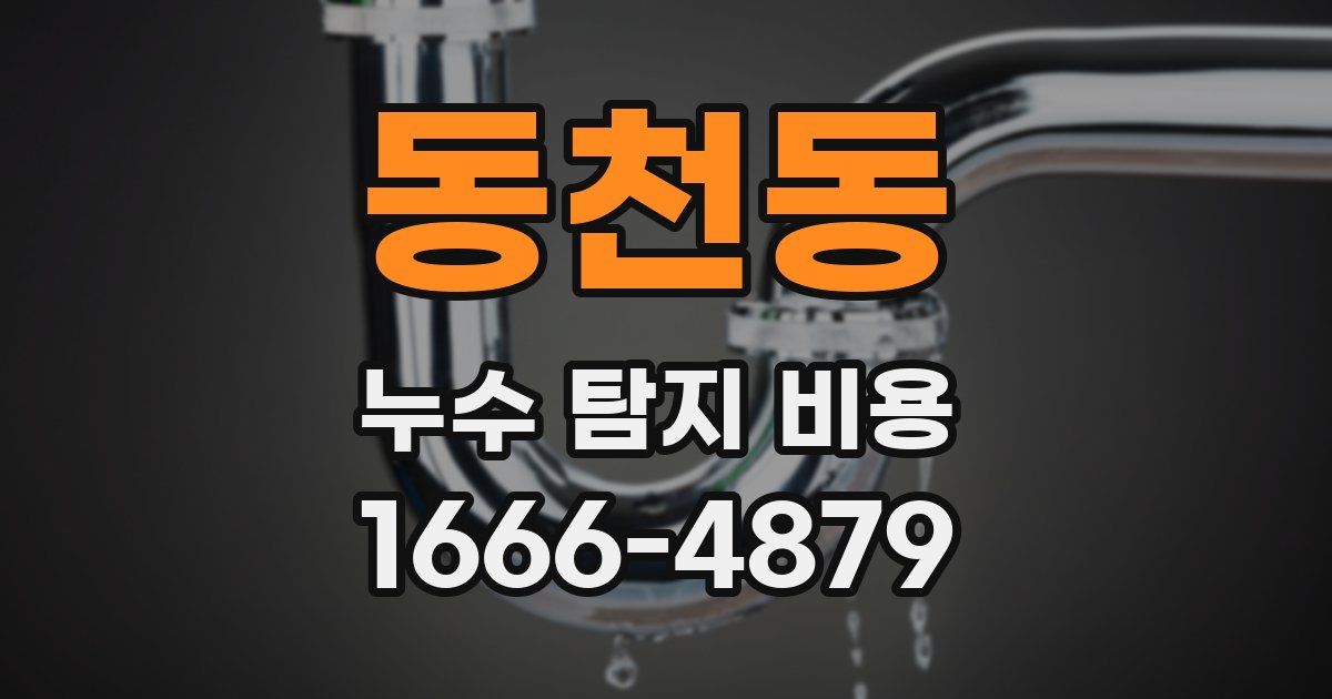 동천동 누수 탐지 비용