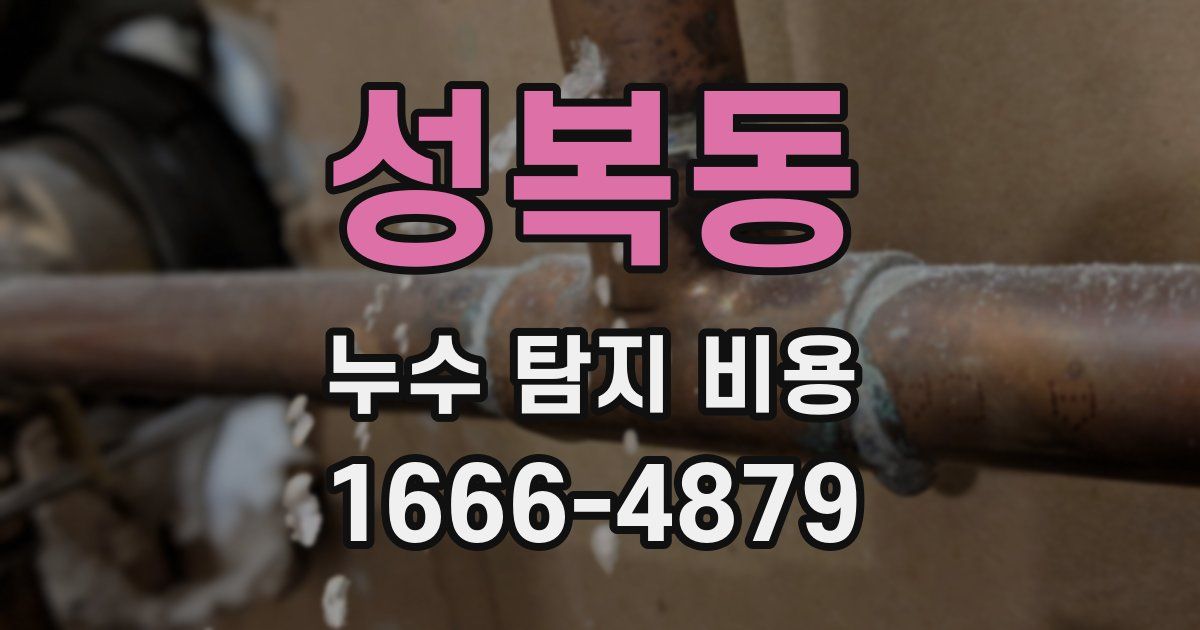 성복동 누수 탐지 비용