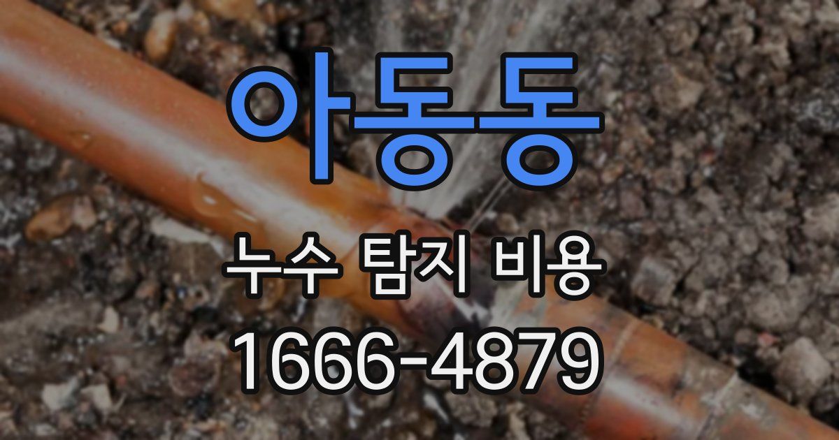 아동동 누수 탐지 비용
