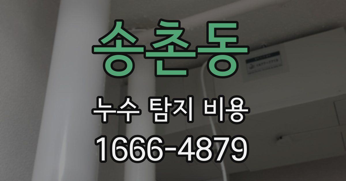 송촌동 누수 탐지 비용