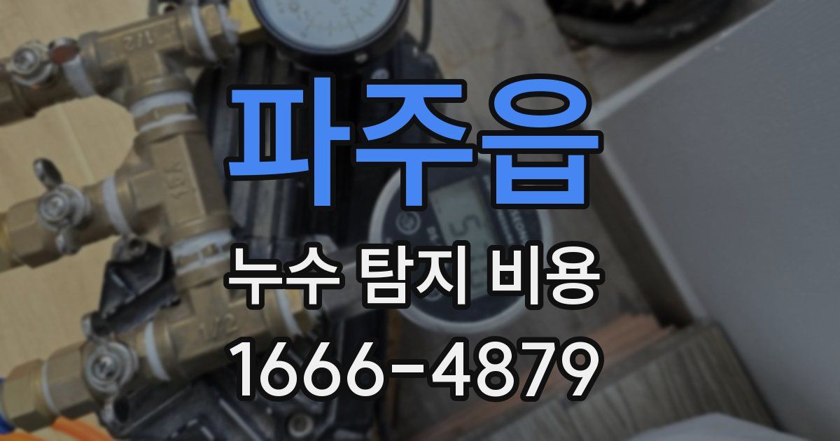 파주읍 누수 탐지 비용