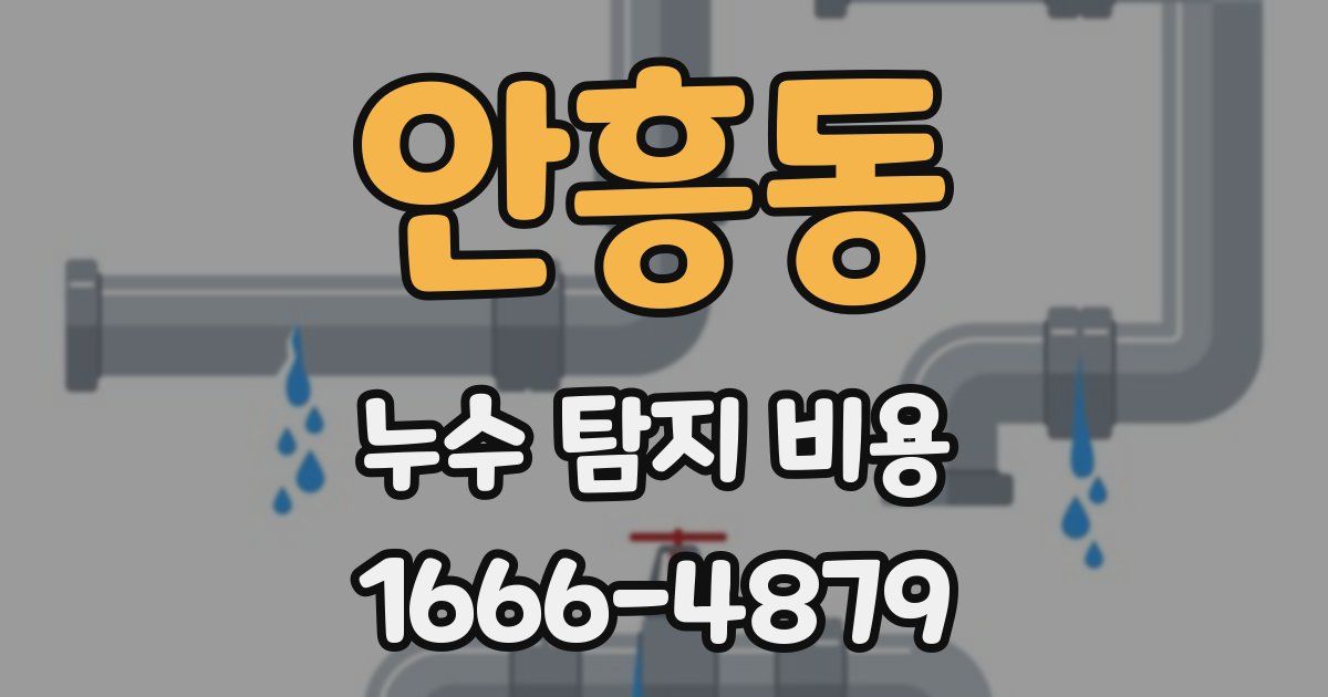 안흥동 누수 탐지 비용