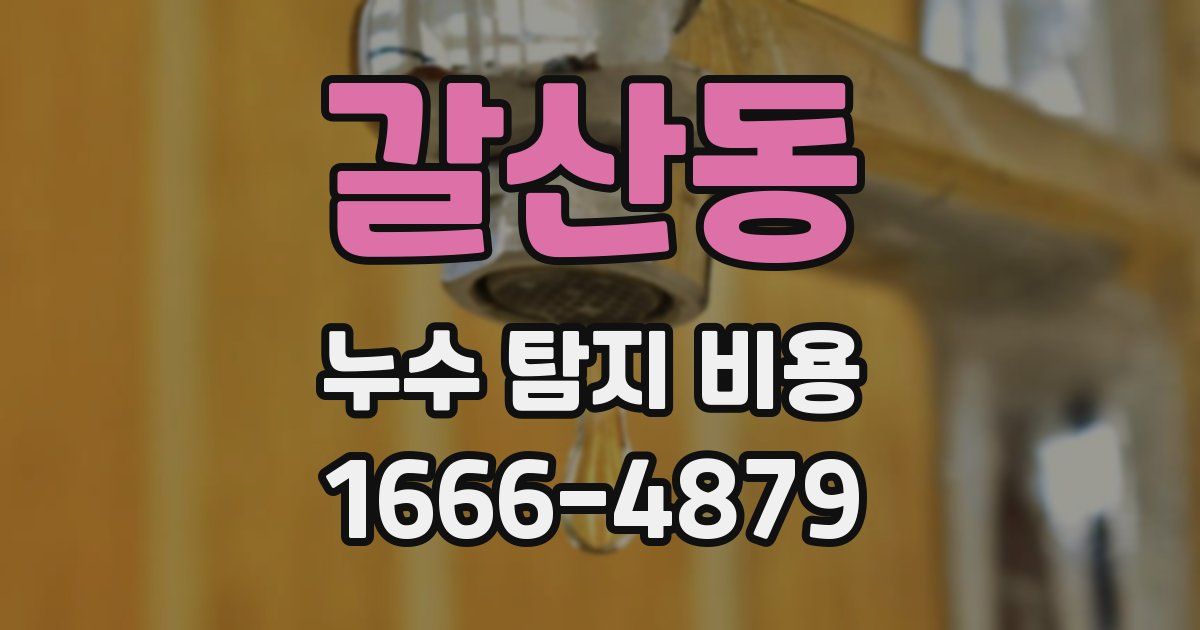 갈산동 누수 탐지 비용