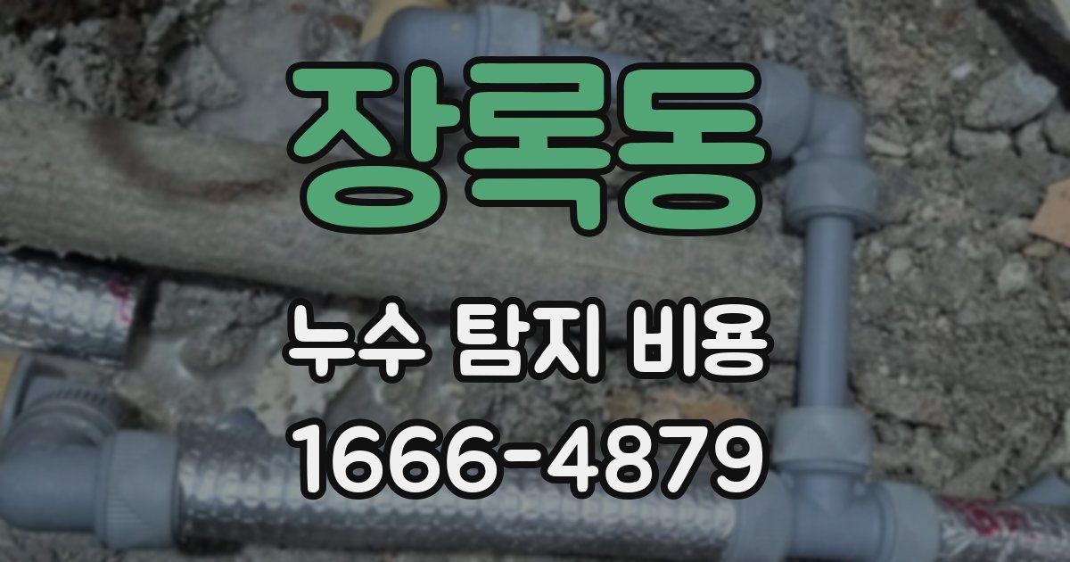 장록동 누수 탐지 비용
