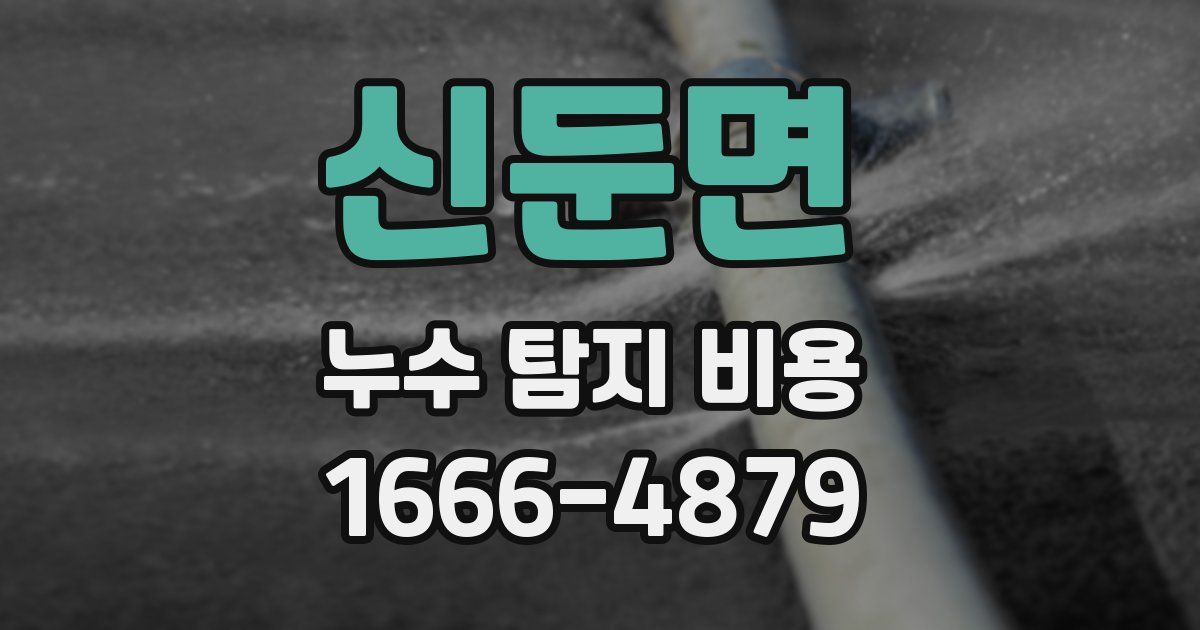 신둔면 누수 탐지 비용