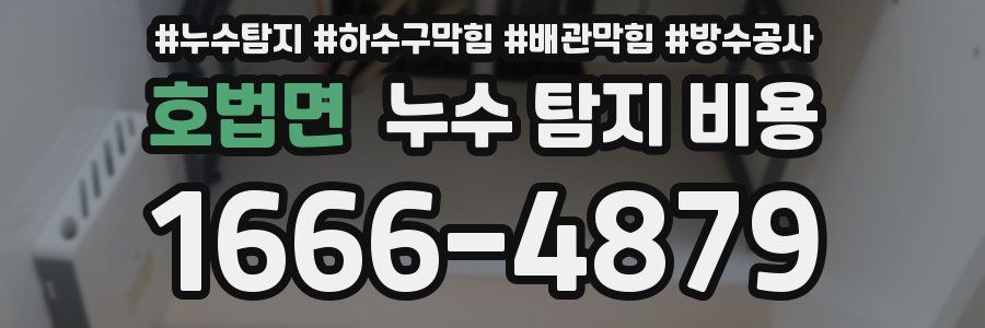 호법면 누수 탐지 비용