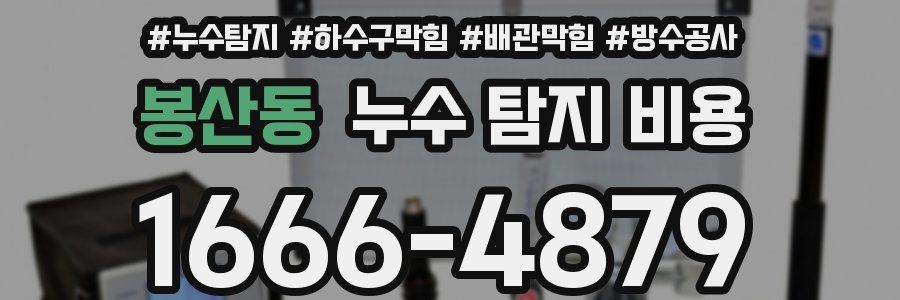 봉산동 누수 탐지 비용