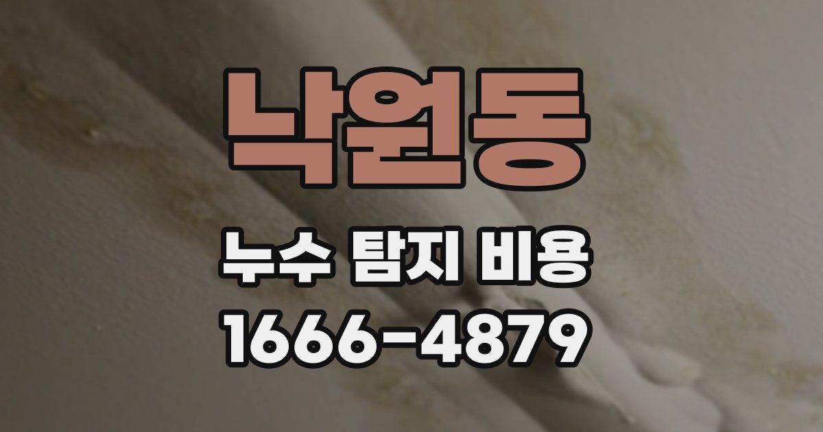 낙원동 누수 탐지 비용