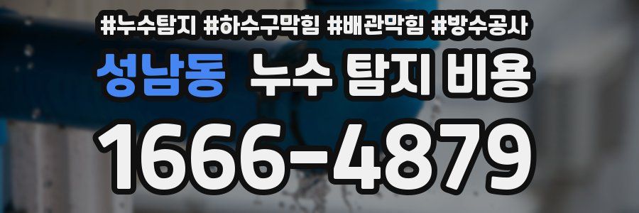 성남동 누수 탐지 비용