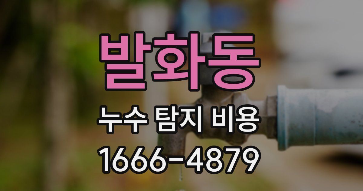 발화동 누수 탐지 비용