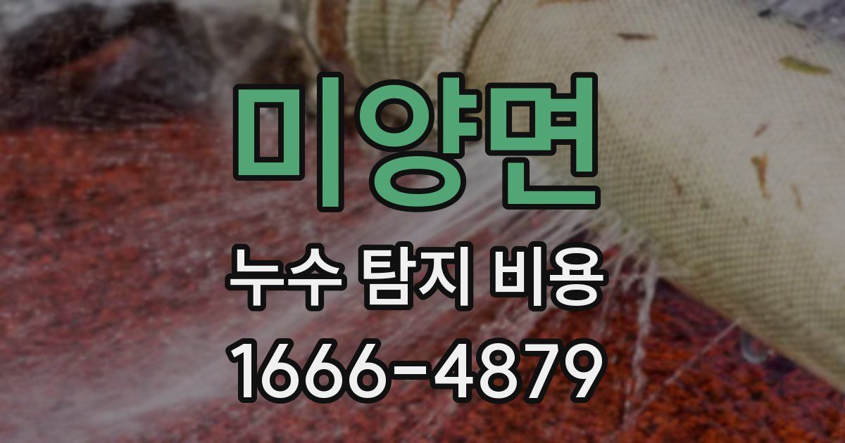 미양면 누수 탐지 비용