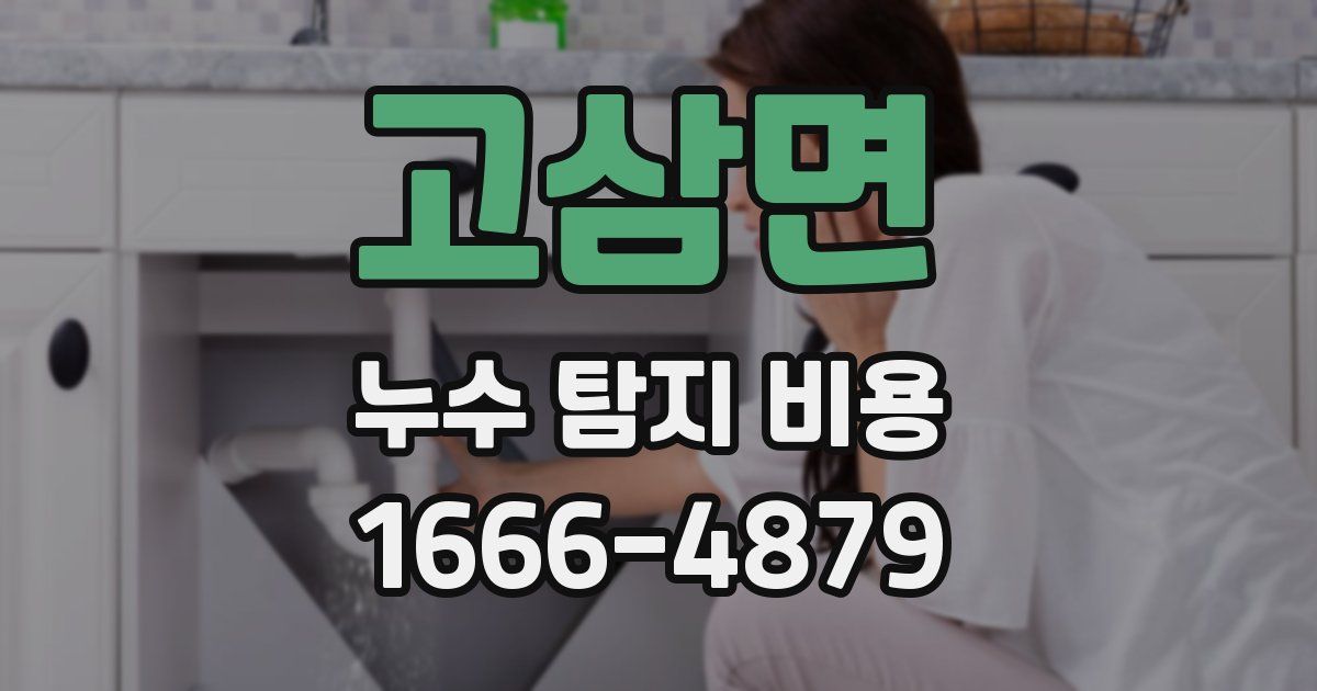 고삼면 누수 탐지 비용