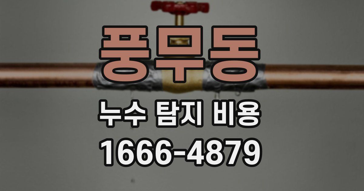 풍무동 누수 탐지 비용