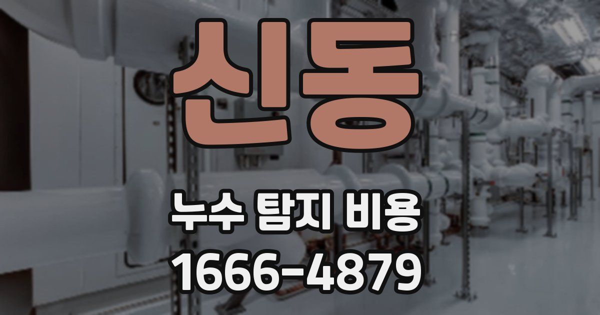 신동 누수 탐지 비용