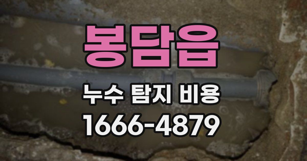 봉담읍 누수 탐지 비용