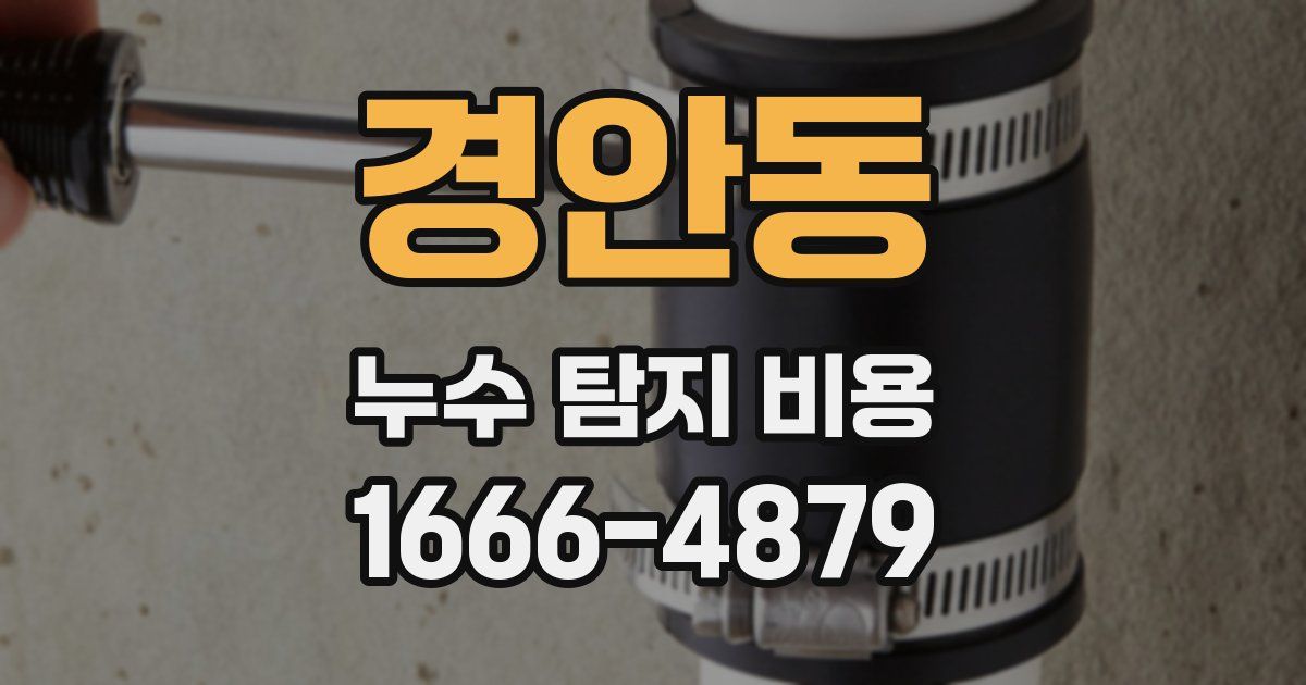 경안동 누수 탐지 비용
