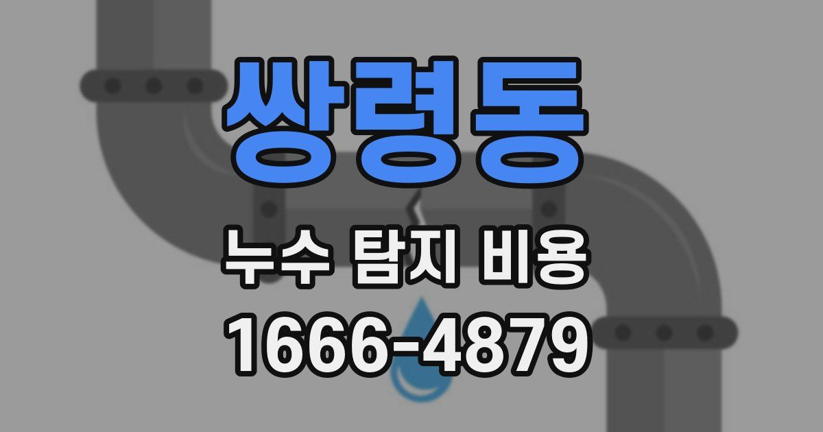 쌍령동 누수 탐지 비용