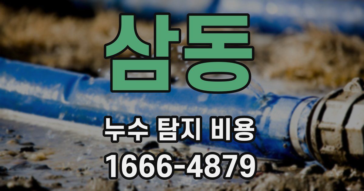 삼동 누수 탐지 비용