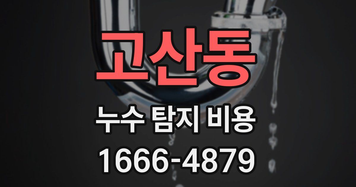 고산동 누수 탐지 비용