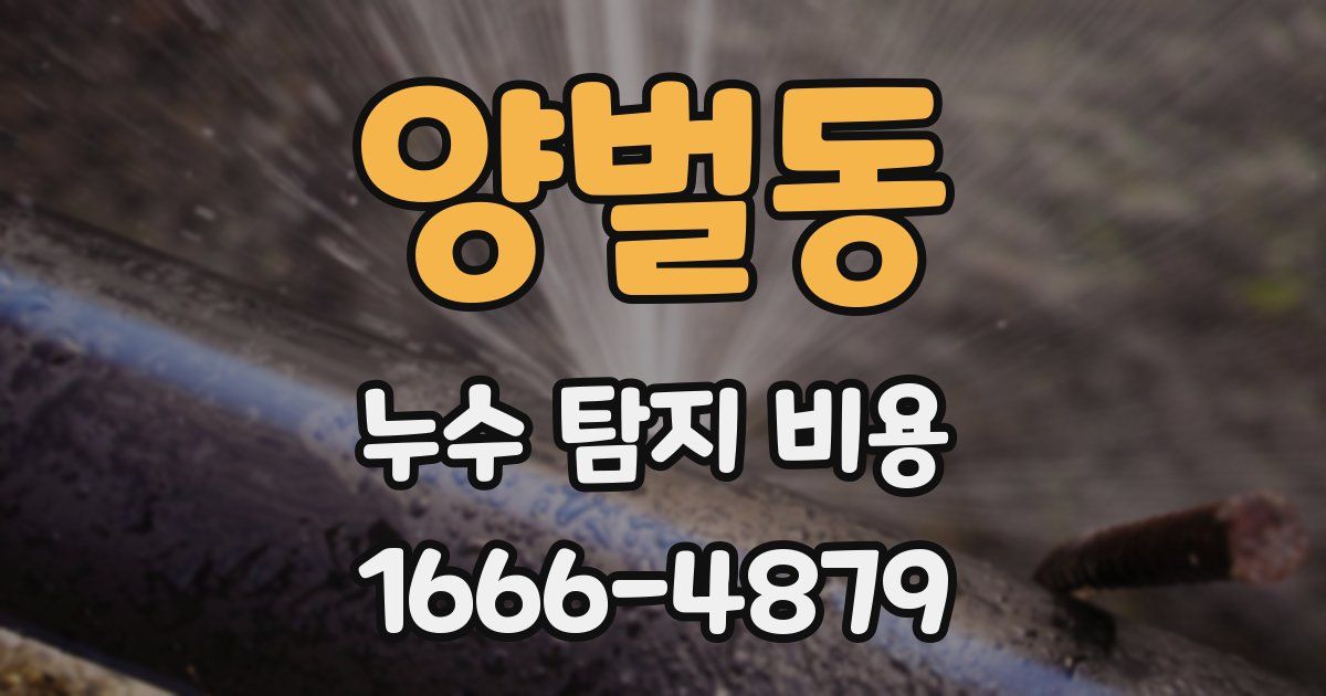 양벌동 누수 탐지 비용