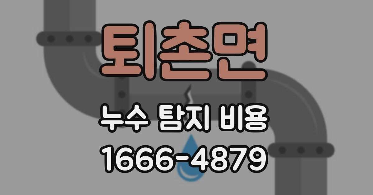 퇴촌면 누수 탐지 비용