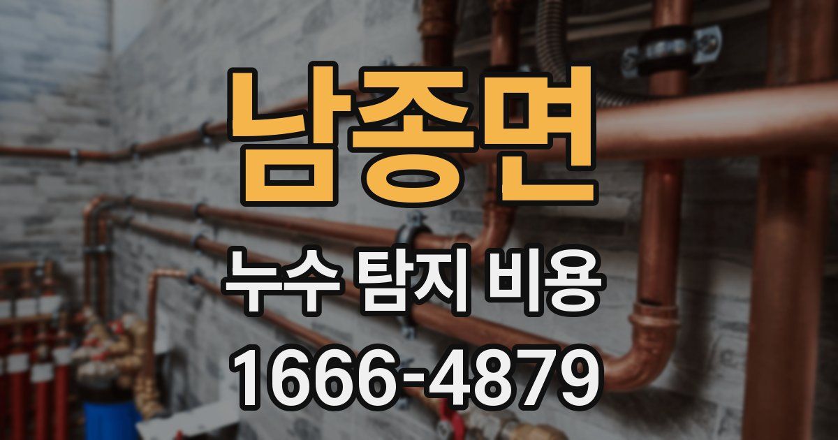 남종면 누수 탐지 비용