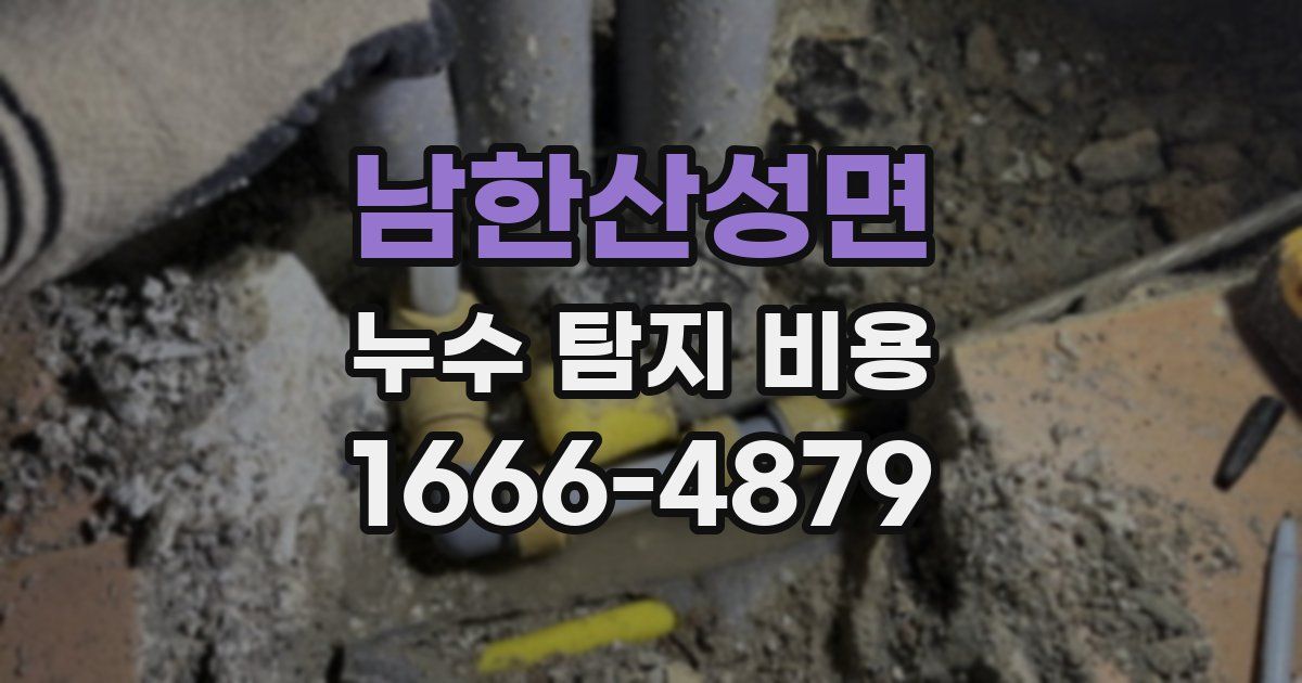 남한산성면 누수 탐지 비용