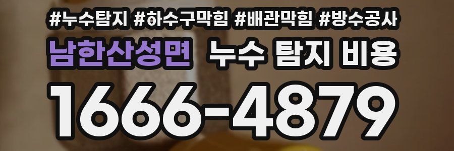 남한산성면 누수 탐지 비용