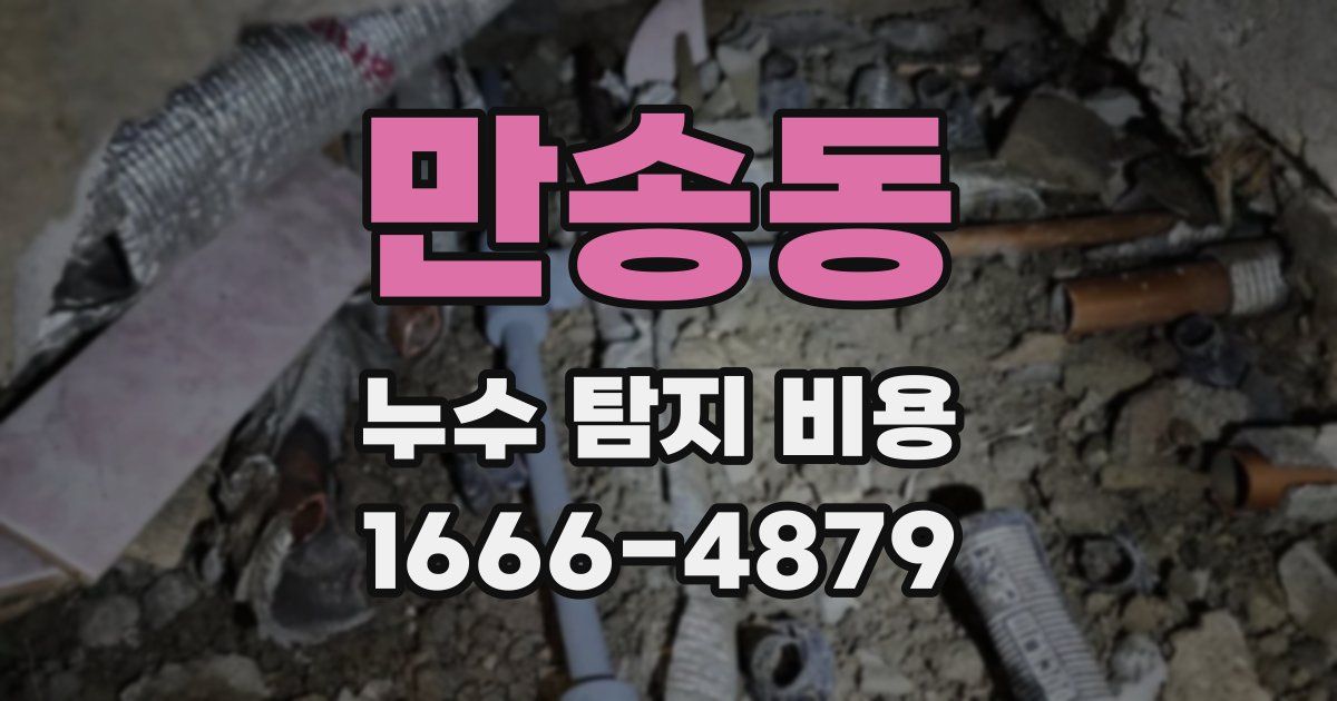 만송동 누수 탐지 비용