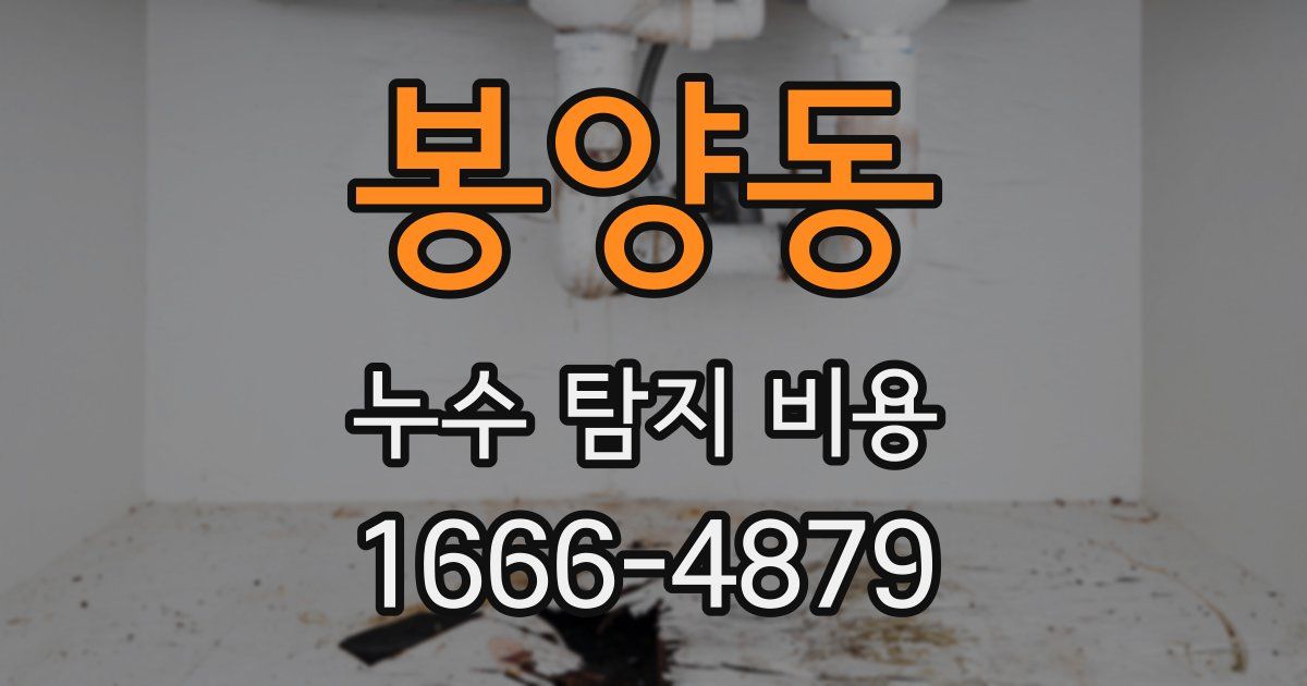 봉양동 누수 탐지 비용