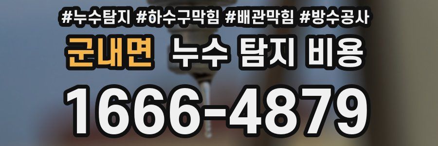 군내면 누수 탐지 비용