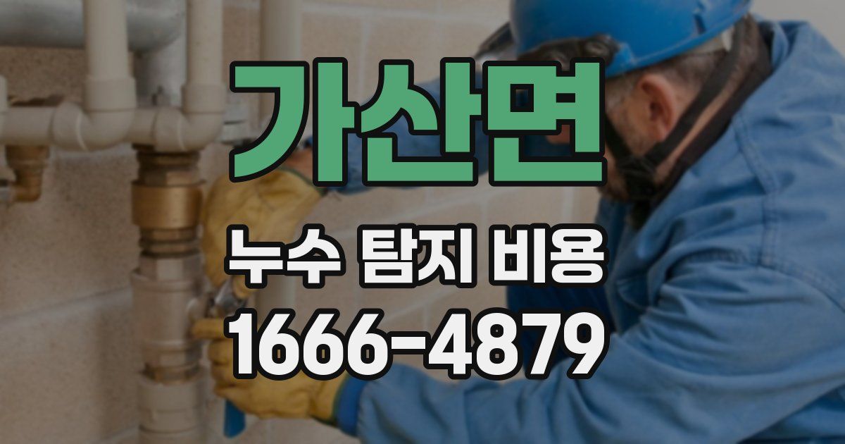 가산면 누수 탐지 비용